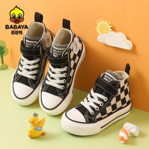 Giày Kẻ Đen Cổ Cao
