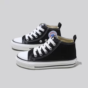 Giày Trẻ Em Thể Thao Cổ Cao Buộc Dây Màu Đen Hiệu BABAYA 9063B