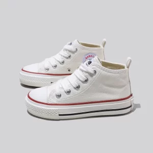Giày Trẻ Em Thể Thao Cổ Cao Buộc Dây Màu Trắng Hiệu BABAYA 9063W