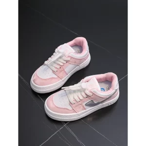 Giày thể thao bé gái màu hồng BaBaYa 2024