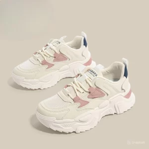 Giày Thể Thao Màu Trắng Hồng hiệu BaBaYa LS03