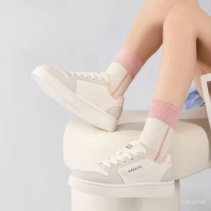 Giày thể thao bé gái màu Trắng Be hiệu Babaya 0239