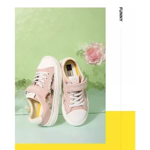 Giày canvas bé gái màu hồng