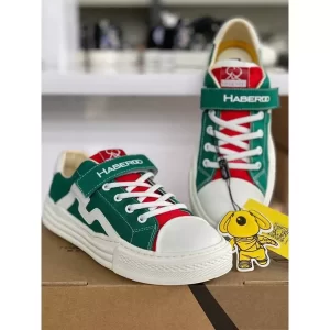 Giày canvas xanh đỏ bé trai