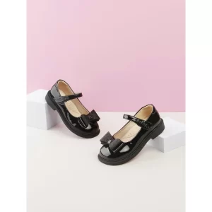 Giày búp bê nơ đen bé gái