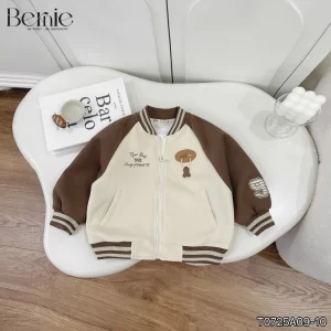Áo bomber bé trai màu nâu hiệu BERNIE size 90-160