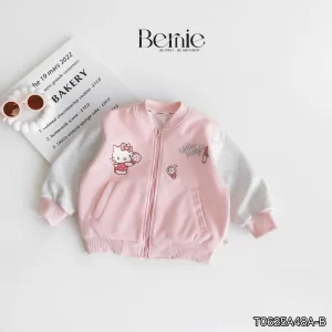 Áo bomber bé gái màu hồng hiệu Bernie