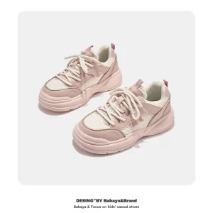 Giày Thể Thao Bé Gái Màu Hồng Siêu Nhẹ Hiệu BaBaYa